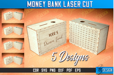 Money Bank Laser Cut | Box Laser Cut SVG Design