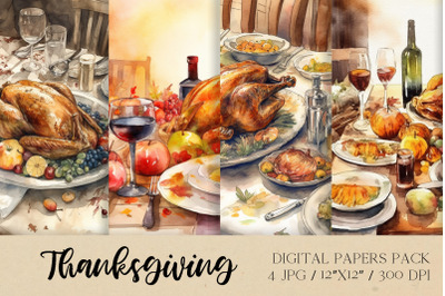 Thanksgiving Digital Papers Pack