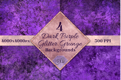 Dark Purple Glitter Grunge Backgrounds - 4 Images