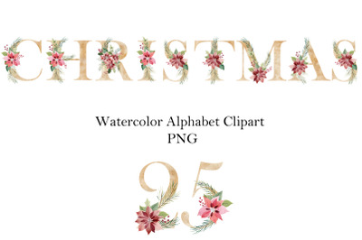 Watercolor Christmas Alphabet.