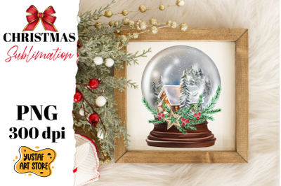 Christmas snow globe sublimation. Christmas house design