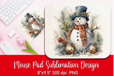 Watercolor Christmas Mouse Pad Sublimation PNG