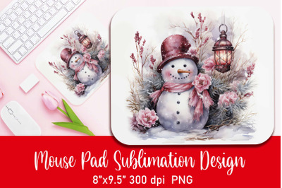 Watercolor Christmas Mouse Pad Sublimation PNG