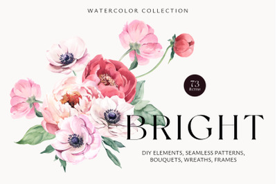 Bright Flowers Watercolor Set