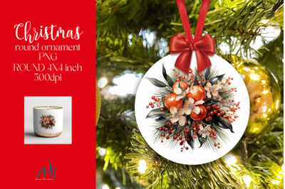 Christmas Round Ornament Sublimation PNG