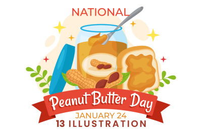 13 National Peanut Butter Day Illustration