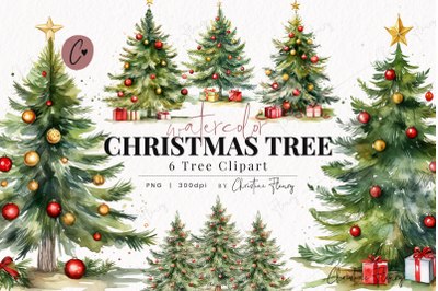 Watercolor Christmas Tree Clipart