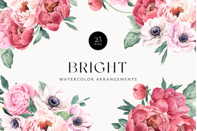 Bright Flowers Watercolor Bouquets