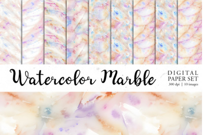 Watercolor Marble Digital Paper set|Seamless pattern bundle