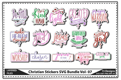 Christian Stickers SVG Bundle Vol- 07