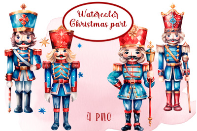 Watercolor Christmas Nutcracker Clipart, Nutcracker PNG