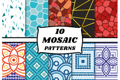 Mosaic pattern set tribal background art