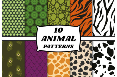 Animal pattern set wildlife backgrounds