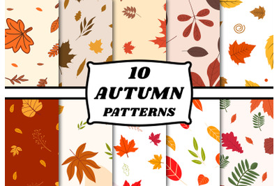 Autumn pattern set october backgrounds