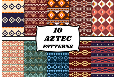 Aztec pattern set geometry backgrounds