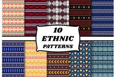 Ethnic pattern set geometric shape art