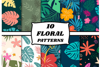 Floral pattern set flower backgrounds