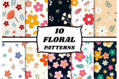 Flower pattern set floral backgrounds