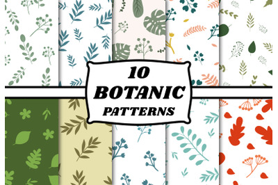 Botanic pattern set natural backgrounds