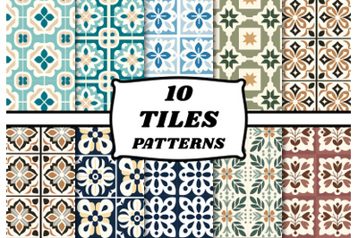 Tiles pattern set mosaic backgrounds