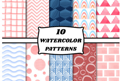 Watercolor brush pattern set