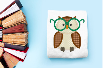 Owl with Glasses | Applique Embroidery