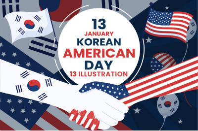 13 Korean American Day Illustration