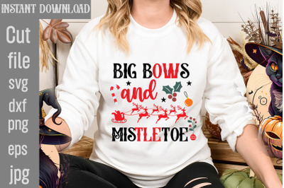 Big Bows and Mistletoe SVG cut file&2C;Christmas SVG Design&2C; Christmas Tr