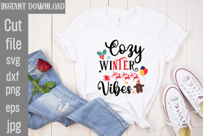 Cozy Winter Vibes SVG cut file&2C;Christmas SVG Design&2C; Christmas Tree Bu