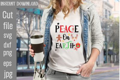 Peace On Earth SVG cut file&2C;Christmas SVG Design&2C; Christmas Tree Bundl