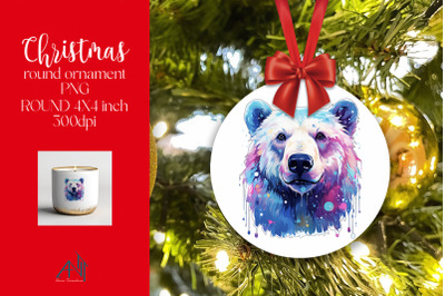 Christmas Round Ornament Sublimation PNG