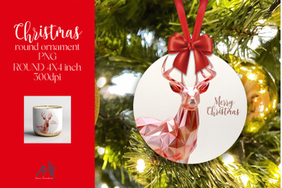 Christmas Round Ornament Sublimation PNG