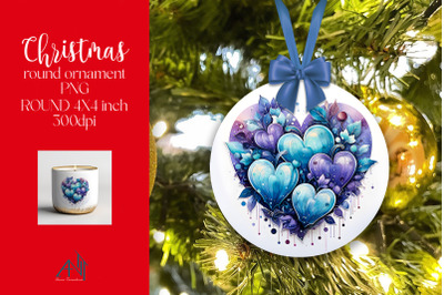 Christmas Round Ornament Sublimation PNG