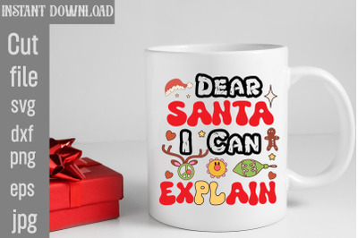 Dear Santa I Can Explain SVG cut file&2C;Retro Christmas Bundle&2C; Christma