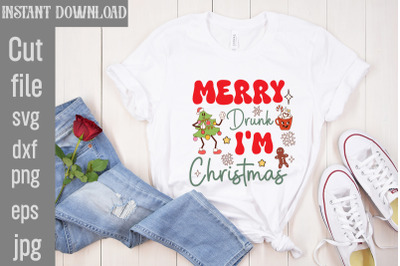 Merry Drunk I&amp;&23;039;m Christmas SVG cut file&2C;Retro Christmas Bundle&2C; Christm