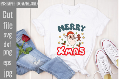 Merry Xmas SVg cut file&2C;Retro Christmas Bundle&2C; Christmas Sublimation