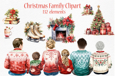 Christmas family clipart Big Family clipart Matching Sweater