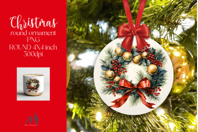 Christmas Round Ornament Sublimation PNG