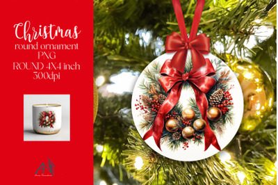 Christmas Round Ornament Sublimation PNG