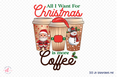 Christmas Coffee PNG Sublimation Design