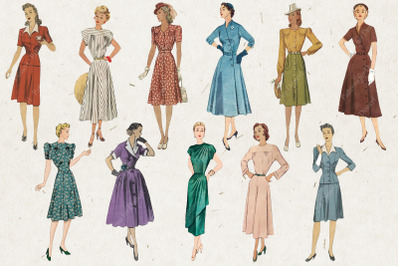 Vintage 1950s Fashion Illustrations