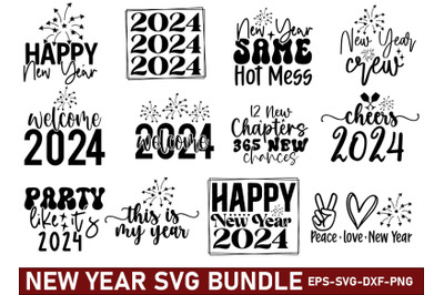 Happy New Year 2024 SVG Bundle