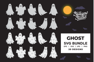 Cute Ghost Halloween, Halloween Bundle SVG.
