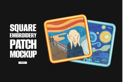 Square Embroidery Patch Mockup