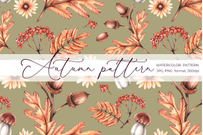 Watercolor Autumn pattern PNG, JPG