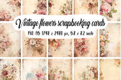 30 Vintage flowers scrapbooking cards