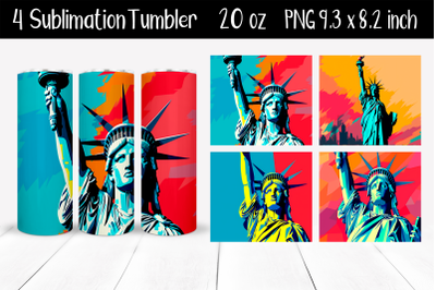 Statue of Liberty Sublimation Tumbler Wrap 20 oz