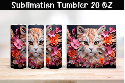 Paper cat Sublimation Tumbler Wrap 20 oz