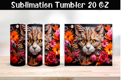 Paper cat Sublimation Tumbler Wrap 20 oz