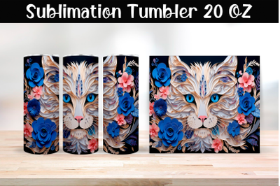 Paper cat Sublimation Tumbler Wrap 20 oz